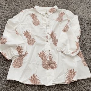 MISSLOOK | Pineapple button blouse